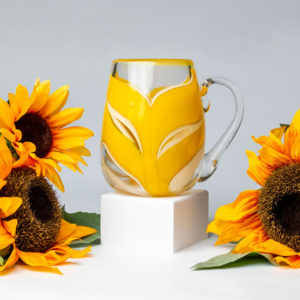 OMI Glass Yellow splash beer tankard