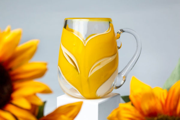 Yellow splash beer tankard